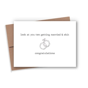 Getting Married Card, Funny Wedding Card, Wedding Gift, Humor, Funny Card