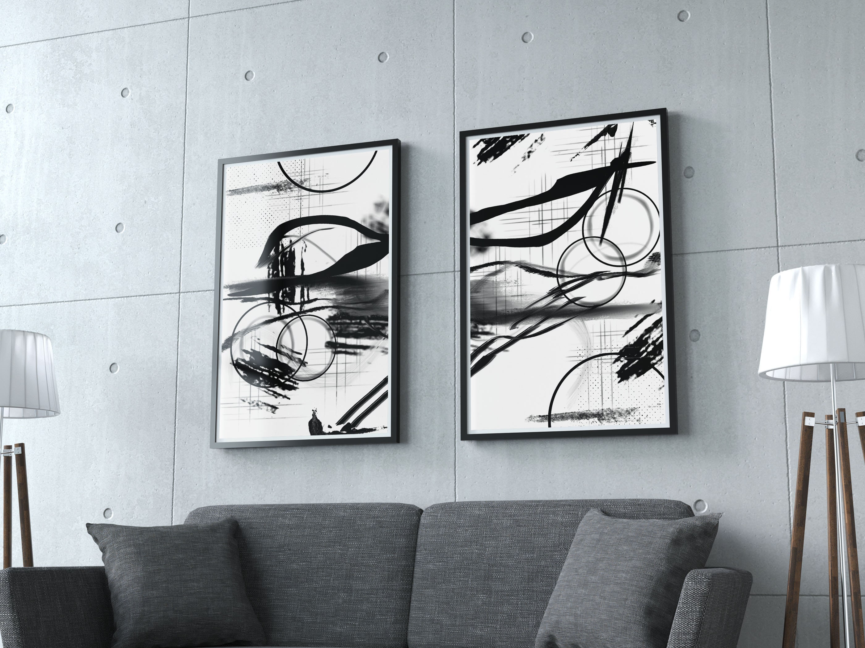 Trendy wall art Abstract art print Abstract digital download Etsy