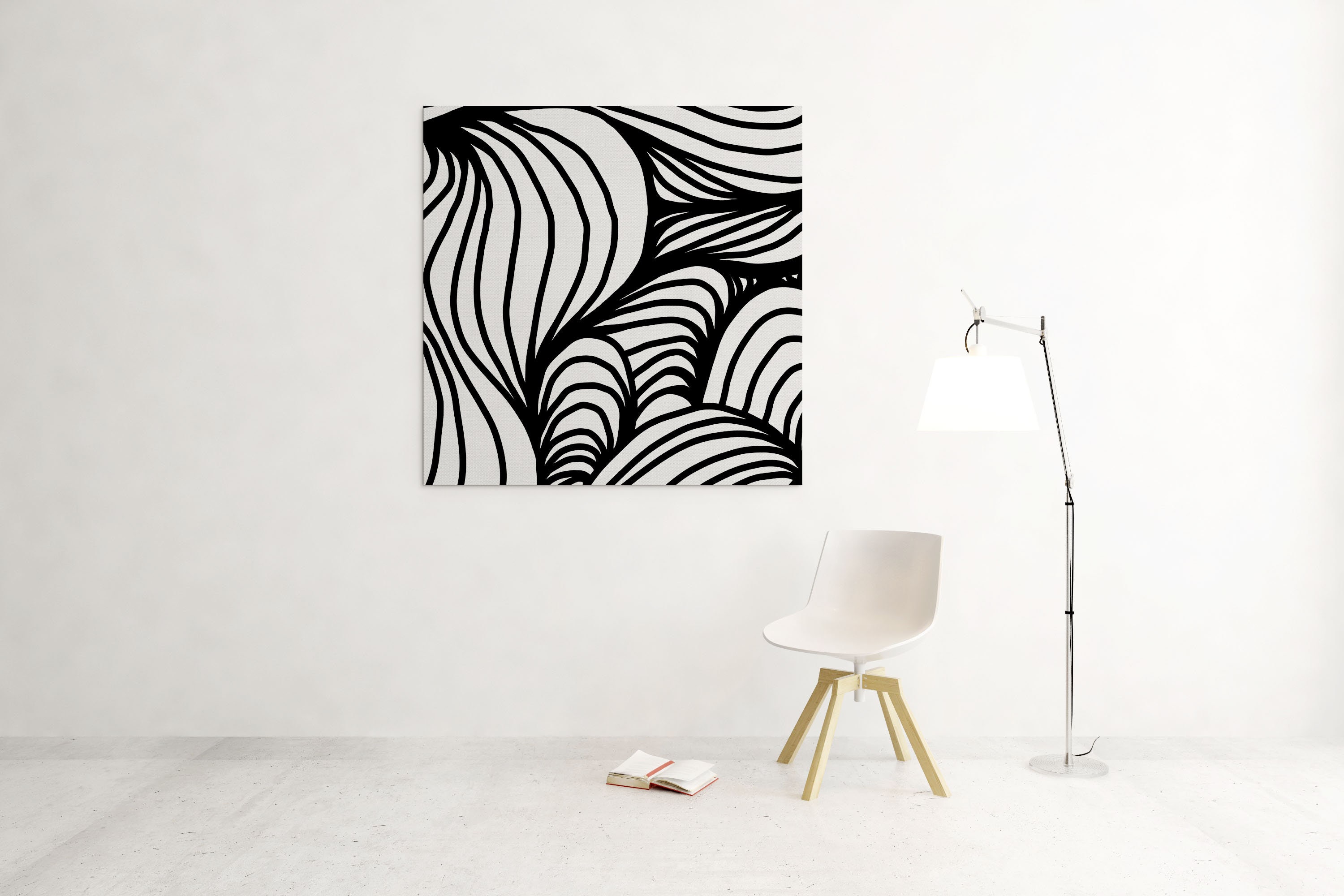 Abstract line art Black and white abstract print Art digital Etsy