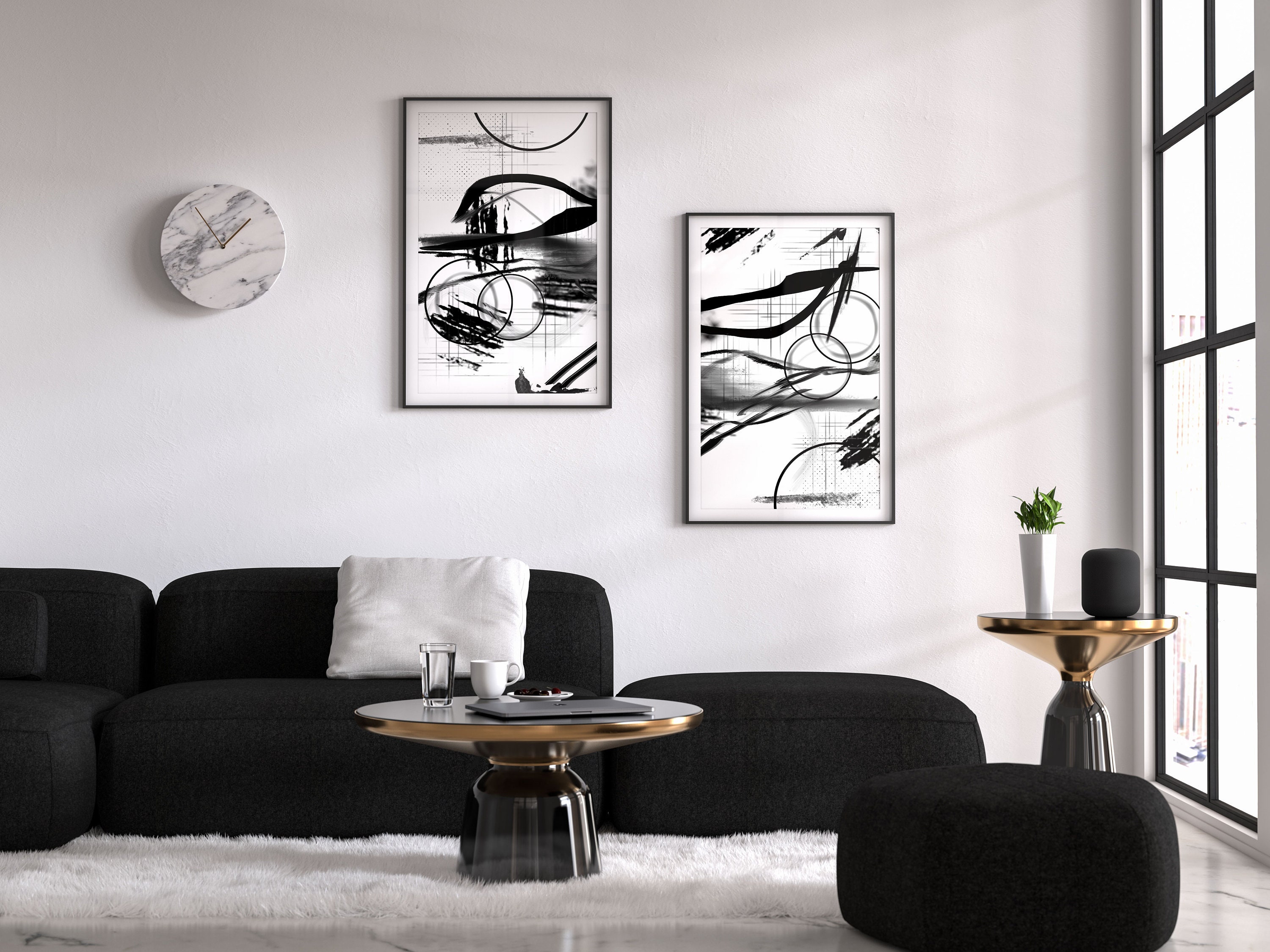 Trendy wall art Abstract art print Abstract digital download Etsy