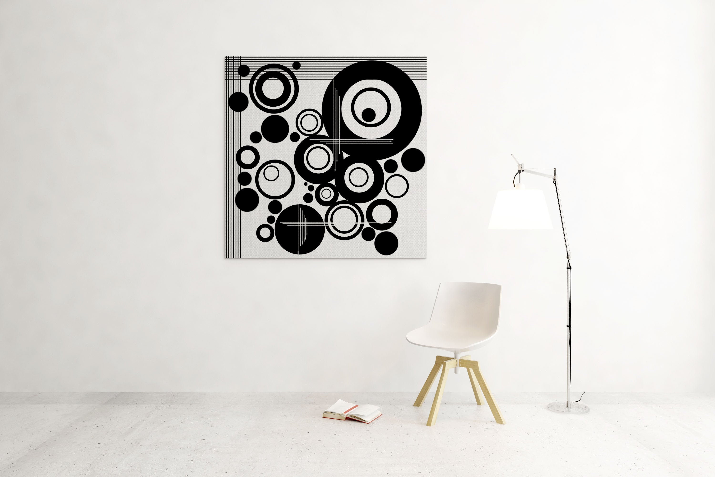 Modern wall painting black and white picture Abstract digital | Etsy