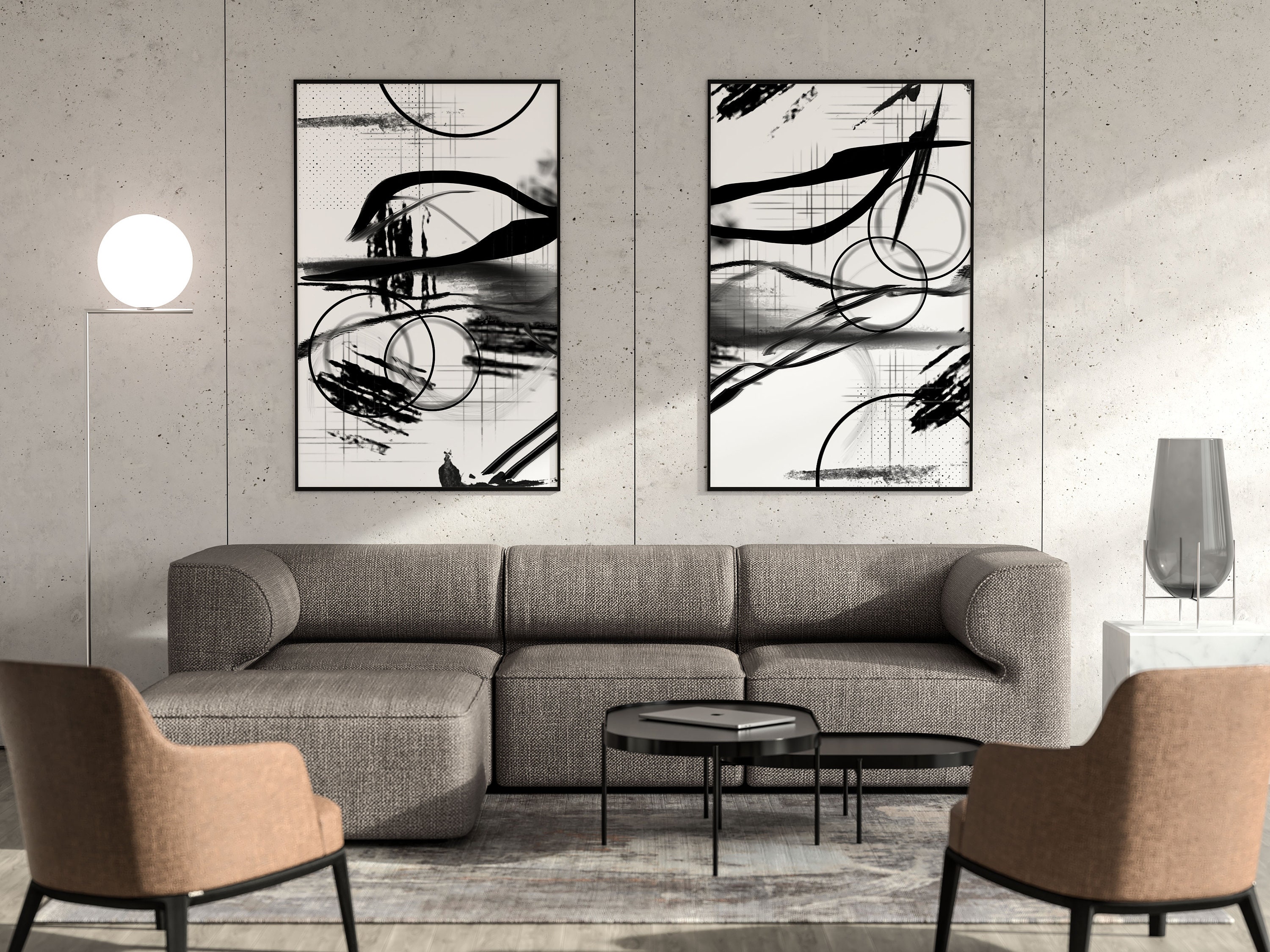 Trendy wall art Abstract art print Abstract digital download Etsy