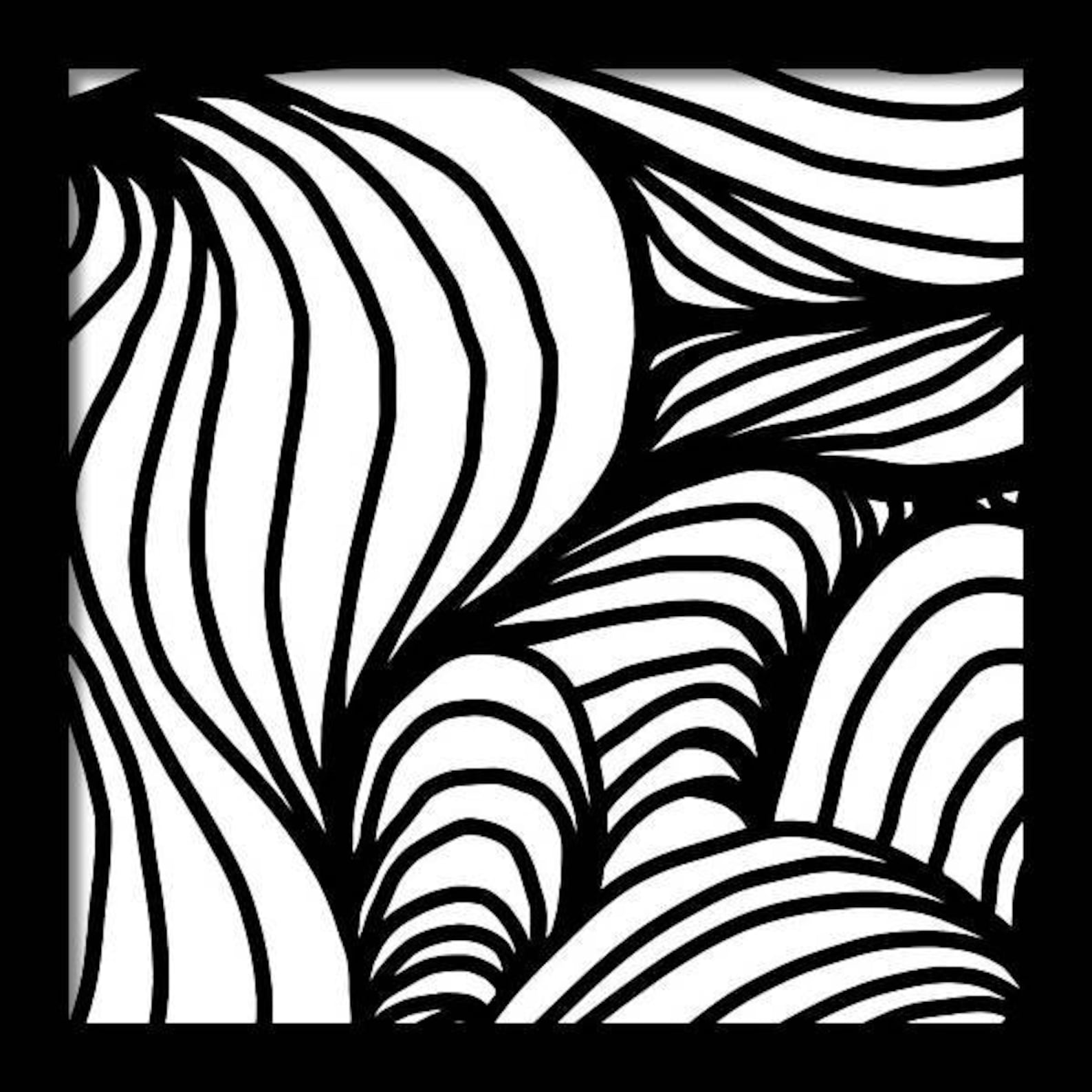 Abstract line art Black and white abstract print Art digital Etsy