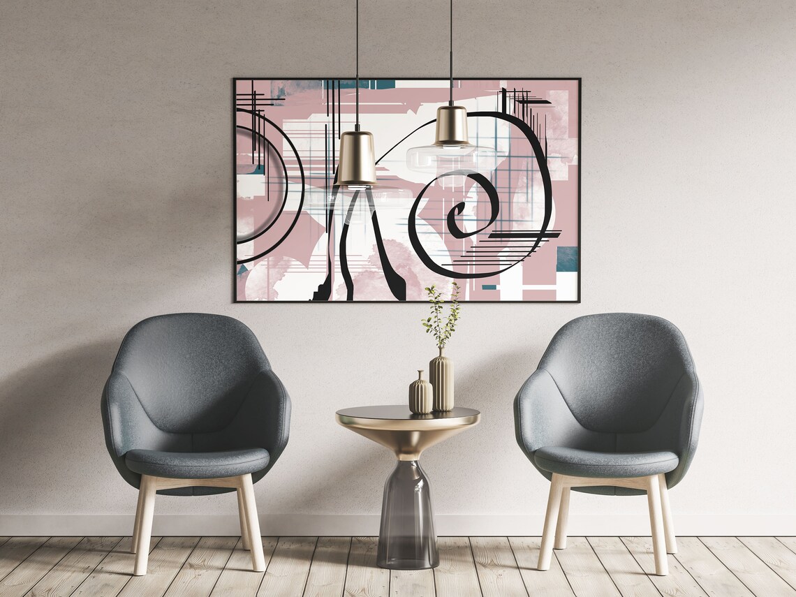 Abstract art print Trendy wall art Abstract digital download Etsy