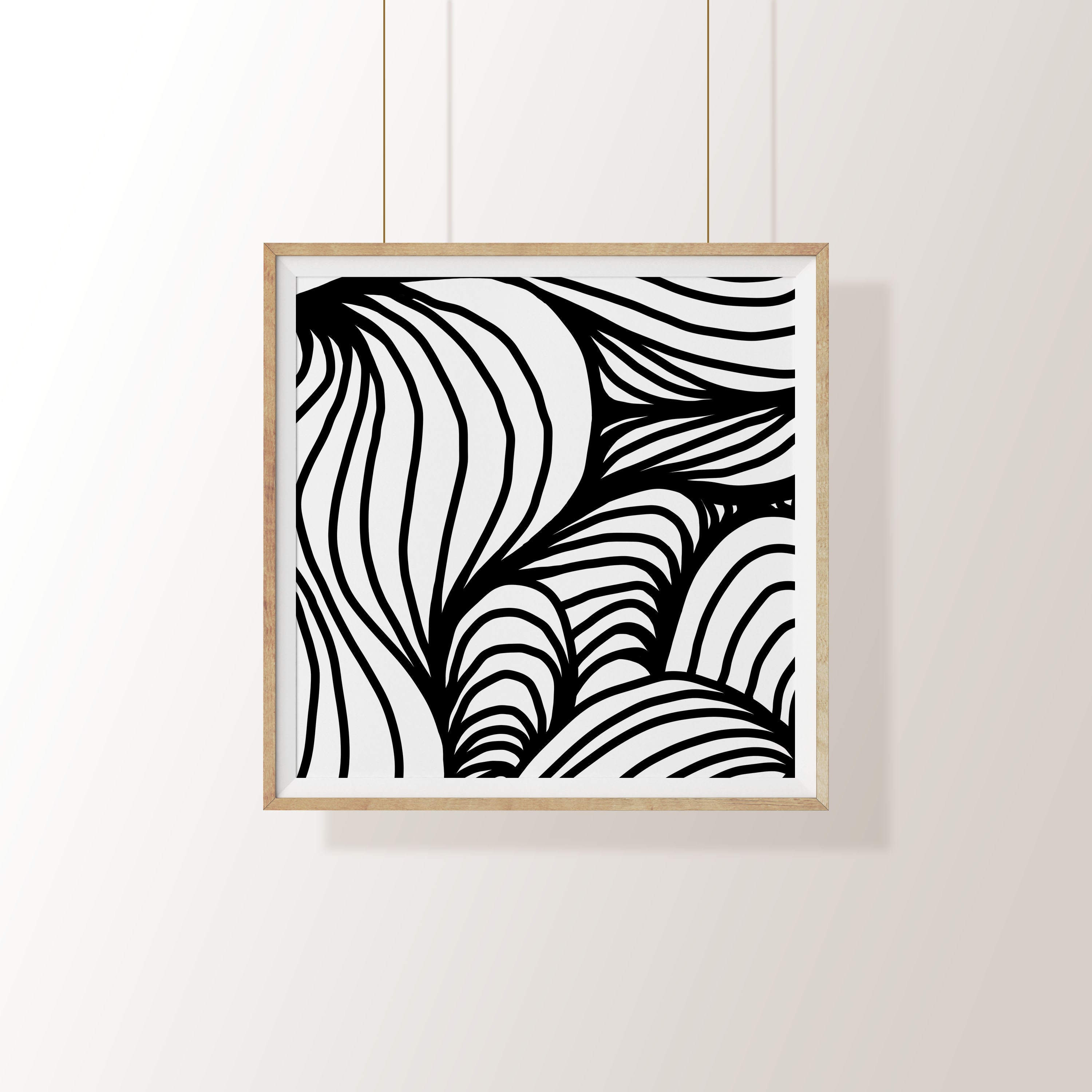 Abstract line art Black and white abstract print Art digital Etsy