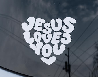 Jesus Loves You Car Decal: Inspirational Christian Sticker