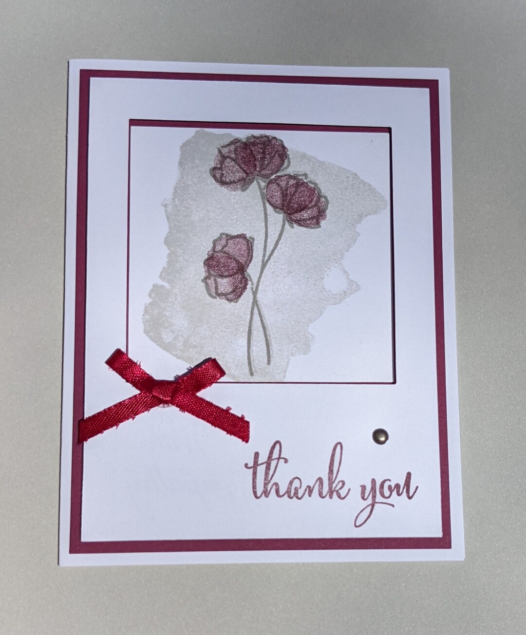 Poppies Thank You Window Card - Etsy
