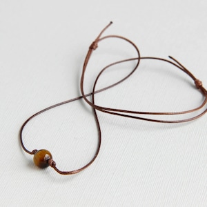 Empath Protection Healing Tigers Eye Choker, Balance, Energy - Unisex Rope Necklace