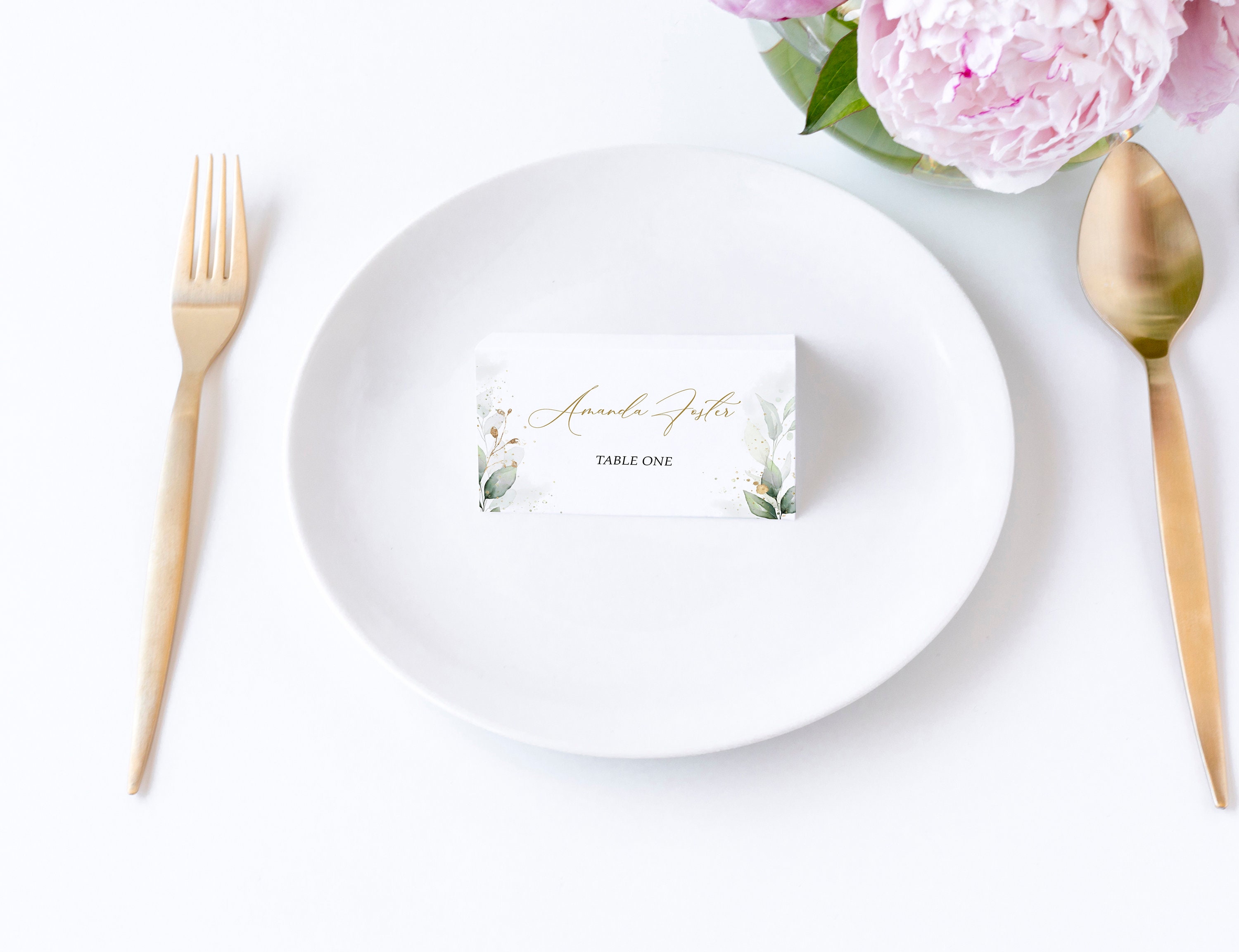 Editable Place Card Table Place Card Greenery Card Table Etsy