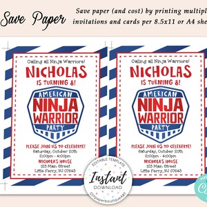 Ninja Warrior Birthday Invitation,ninja Warrior Birthday, Ninja Warrior ...