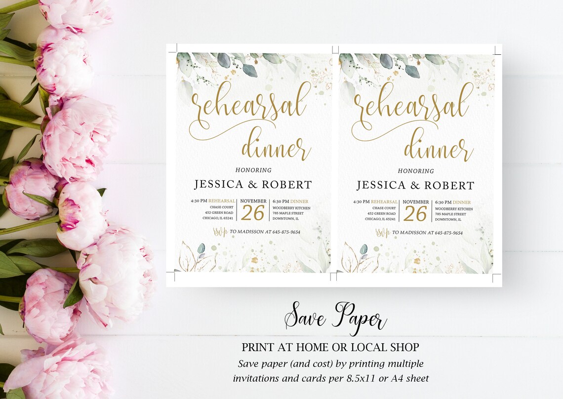 Rehearsal Dinner Invitation the Night Before Invitation Etsy