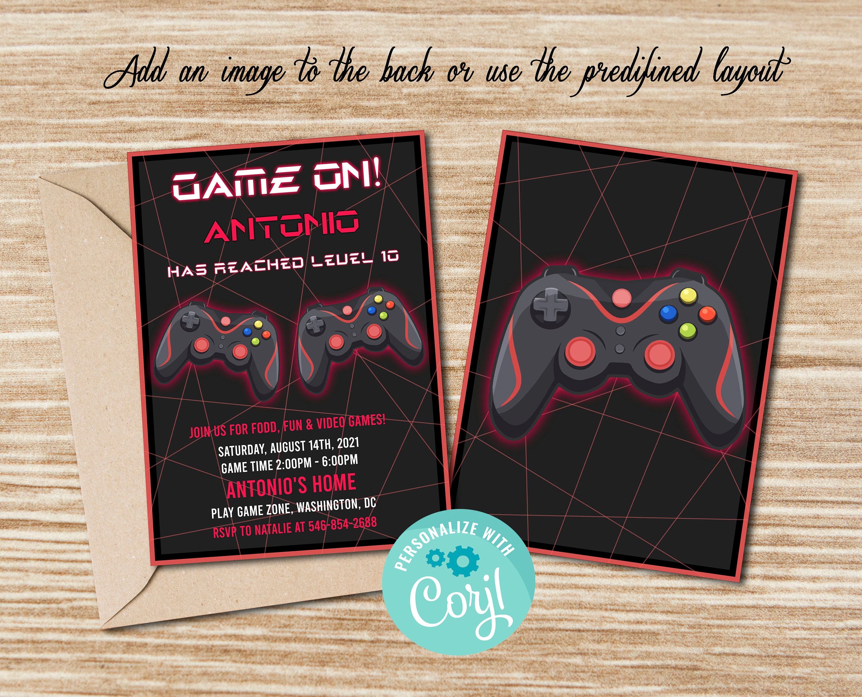 Video Game Invitation Video Game Party Birthday Invitation Etsy