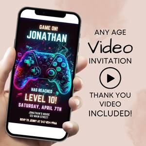 Invito mobile per videogiochi, Invito di compleanno video, Invito di compleanno arcade, Invito di compleanno del giocatore, Invito di gioco su video, Gioca