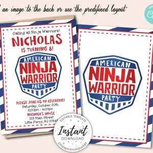 Ninja Warrior Birthday Invitation,ninja Warrior Birthday, Ninja Warrior ...