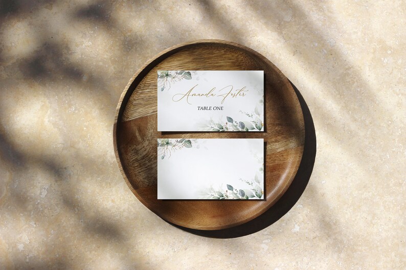 Editable Place Card Table Place Card Greenery Card Table Etsy
