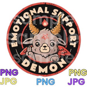 Demonio de apoyo emocional PNG/JPG, para calcomanías, camisetas, etc. Demonio de apoyo emocional, png/jpg, png/jpg demonio