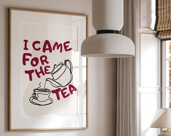 I Came For The Tea Print Line Drawing Print Wall Art Kitchen Wall Art Kitchen Prints Funny Kitchen Wall Art Kitchen Accessories Kitchen Dec