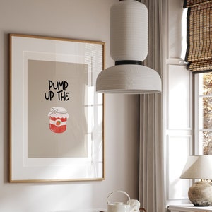 Pump Up The Jam Print, Retro Kitchen Prints Wall Art Prints for Kitchen Gallery Wall Bright Colourful Kitchen Prints