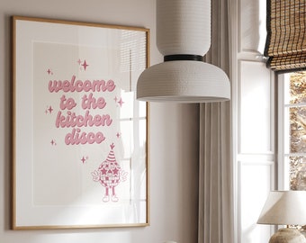 Kitchen Disco Print Retro Kitchen Prints Wall Art Prints for Kitchen Gallery Wall Bright Colourful Kitchen Prints