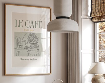 Le Cafe Print Chef Prints Wall Art Prints for Kitchen Gallery Wall Bright Colourful Kitchen Prints Trendy Retro Kitchen