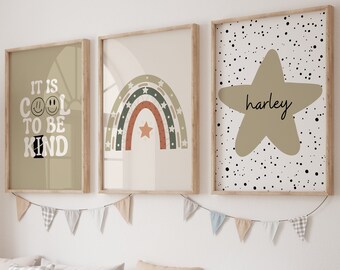 Boys Bedroom Prints, Boys Bedroom Decor, Boys Monochrome Prints, Cool To Be Kind, Boys Will Be Boys Print, Boys Bedroom Decor,
