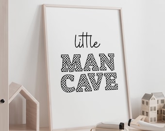 Boys Bedroom Prints, Boys Personalised Bedroom Decor, Boys Monochrome Prints, Little Man Cave, Boys Will Be Boys Print, Boys Bedroom Decor
