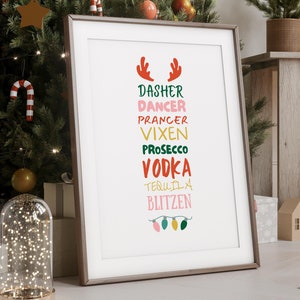 Modern Trendy Christmas Print, Festivity Print, Traditional Xmas Posters, Prints for Xmas, Christmas Drink Prints, Retro Christmas Poster