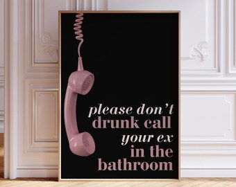 Vintage retro art print vintage bathroom decor trendy art prints retro wall art pink and black art bathroom poster retro bathroom
