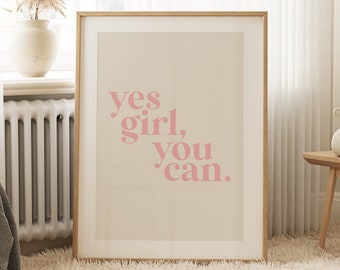 sí, chica, puedes imprimir, estampados de habitaciones para niñas, estampados bonitos, estampados de dormitorios para niñas, estampados en colores pastel, estampados extravagantes para niñas, retro, estampados funky para niñas