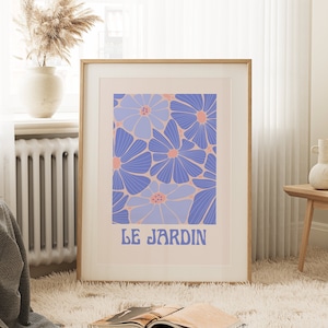 Retro Flower Market Print, Colourful Retro Prints, Retro Home Decor, Floral Retro Art, Floral Wall Prints, 80s Home Art, Quirky Flower Print