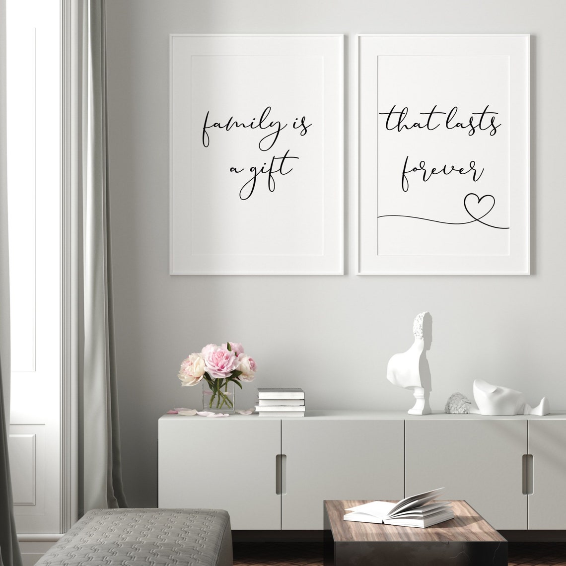 Family Prints Set of 2 Living Room Prints Set of 2 Home Etsy