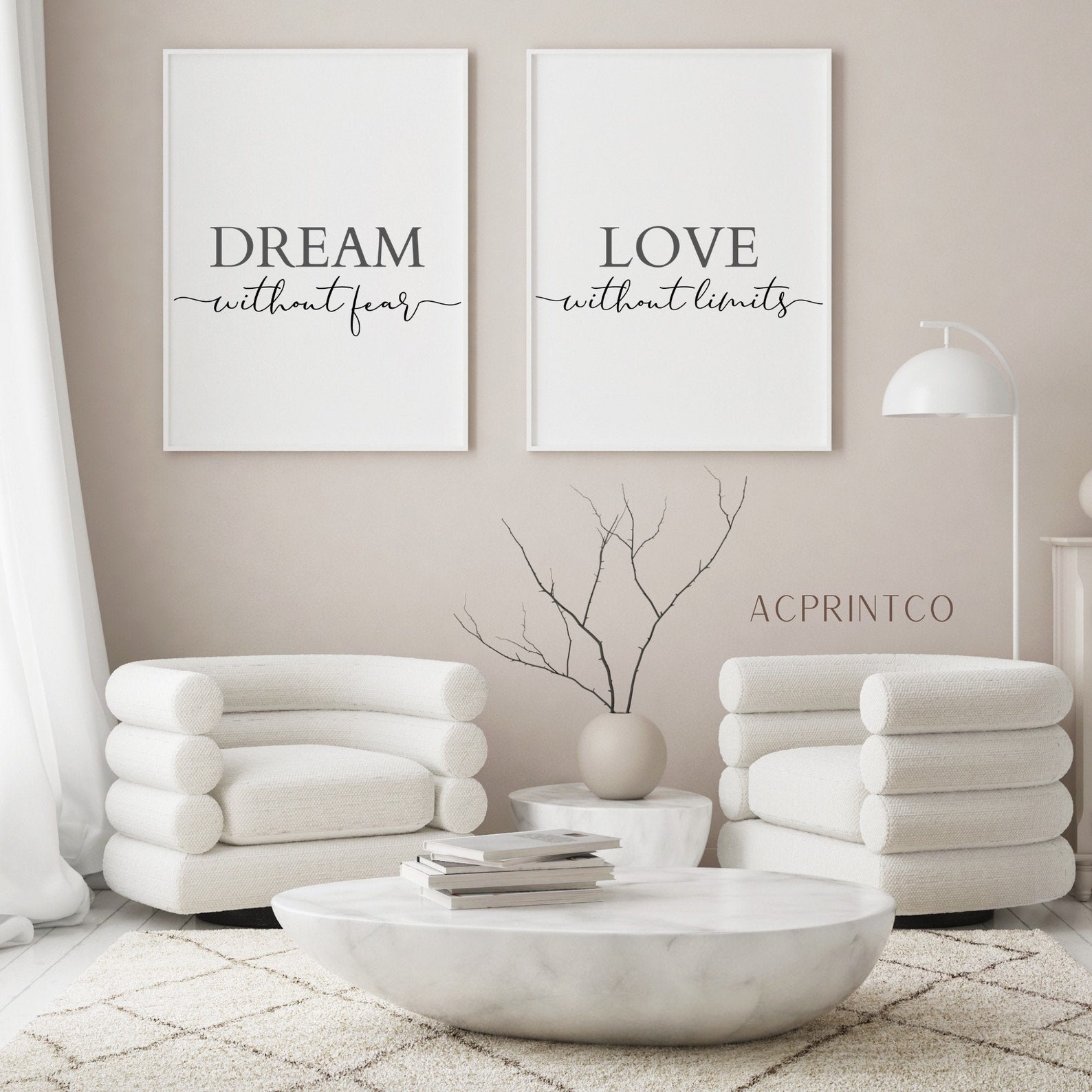 Set of 2 Prints Bedroom Prints Dream Print Love Print Home Etsy