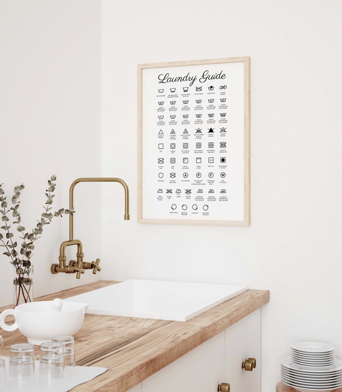 Laundry Guide Print Laundry Poster Utility Print Kitchen Etsy