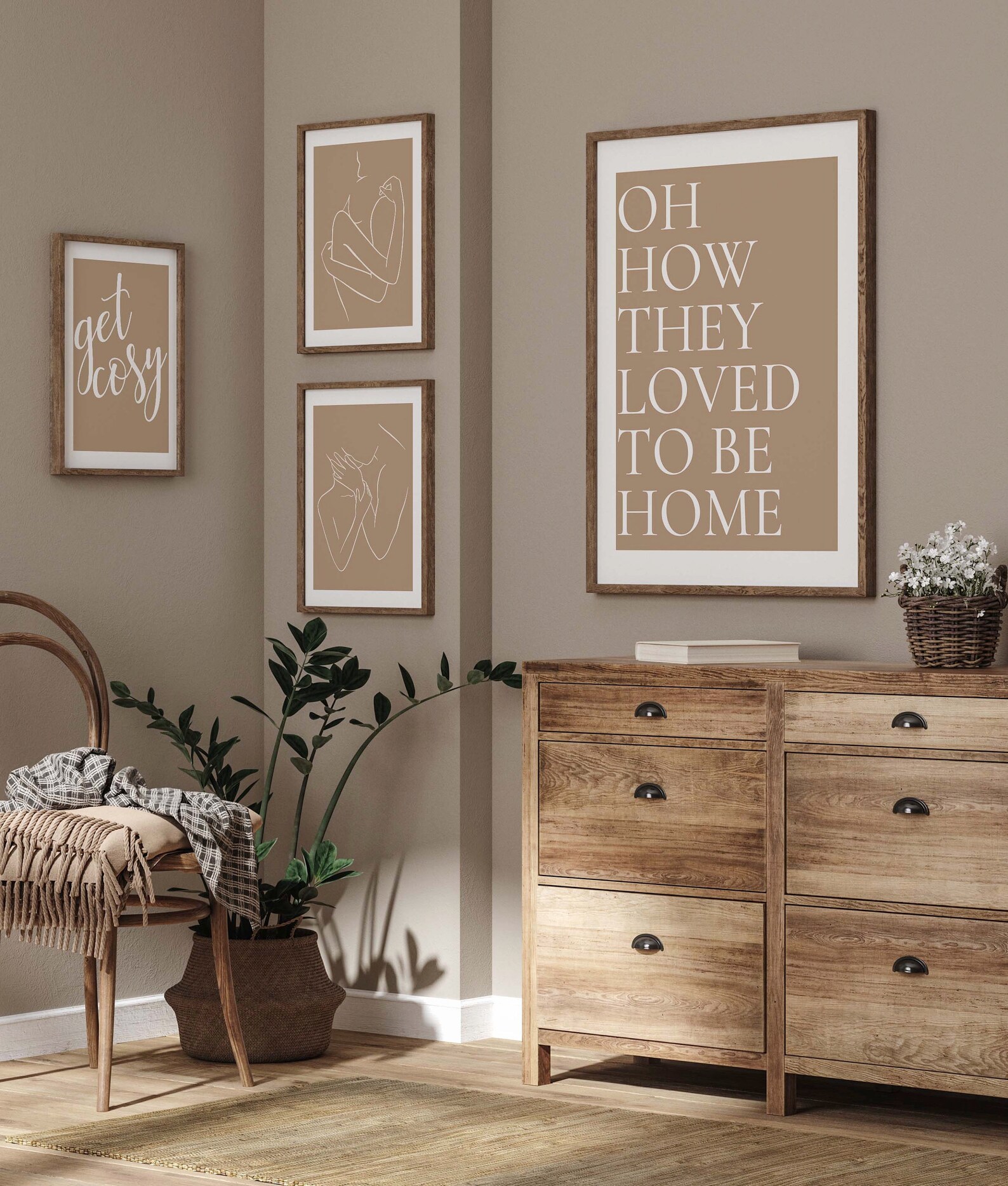 Living Room Prints Set of 4 Modern Home Decor Modern Print | Etsy