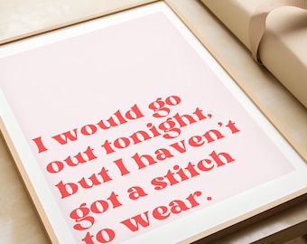 This Charming Man | I Would Go Out Tonight | The Smiths Song Lyric Print | Morrissey | Johnny Marr | Indie Music Poster | Britpop | A5 A4 A3