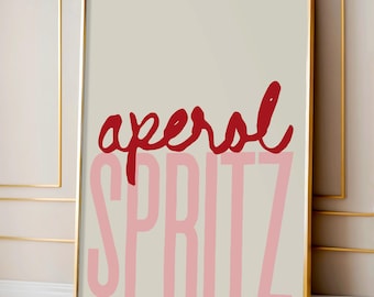 Aperol Spritz Print Chef Prints Wall Art Prints for Kitchen Gallery Wall Bright Colourful Kitchen Prints Preppy Prints Art Prints Cocktail