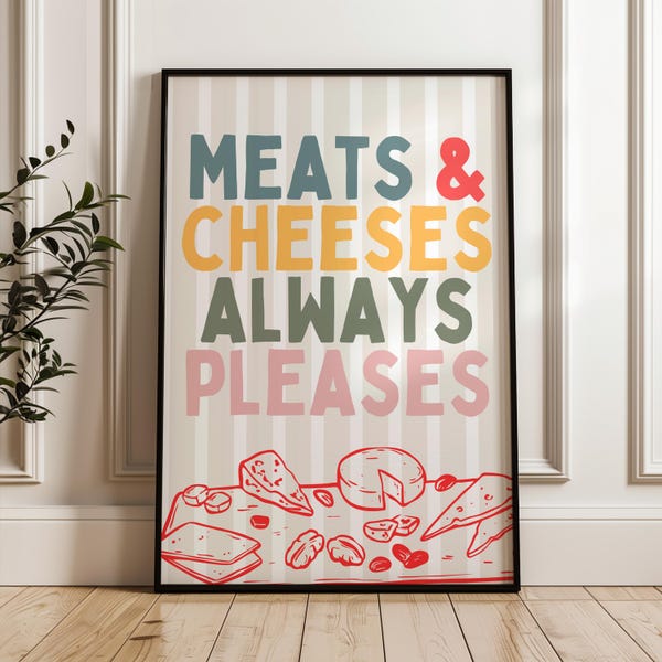 Kitchen Colourful Print, Retro Kitchen Prints Wall Art Prints for Kitchen Gallery Wall Bright Colourful Kitchen Prints Pink Green Cute Dec