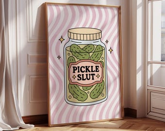 Pickle Lover Prints Wall Art Prints for Kitchen Gallery Wall Bright Colourful Kitchen Prints Pickle Decor