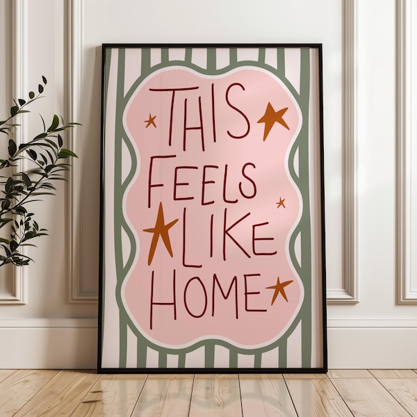 Lámina "Esto se siente como en casa", láminas de pared humorísticas, láminas para pasillos, láminas para porches, láminas para habitaciones, láminas para salas de estar, decoración del hogar, póster de pared