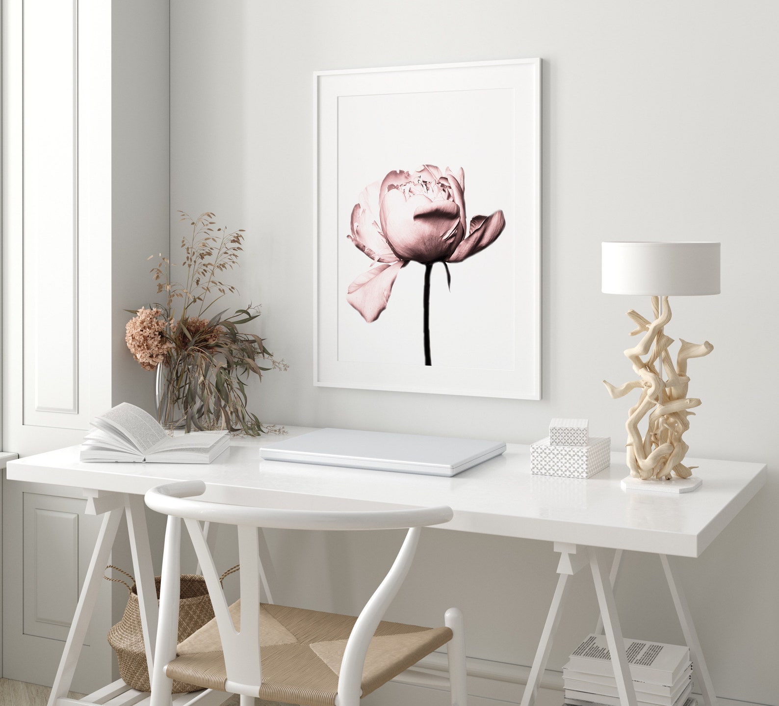 Pink Flower Print Pink Wall Poster Fashion Room Print Etsy
