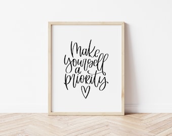Conviértete en una impresión prioritaria, impresión inspiradora, impresiones de tipografía, impresiones de pared, impresiones femeninas, impresiones de vestidor, impresiones de belleza