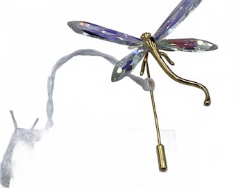 Swarovsky Crystal Gold-Over-Sterling Silver Stick-pin
