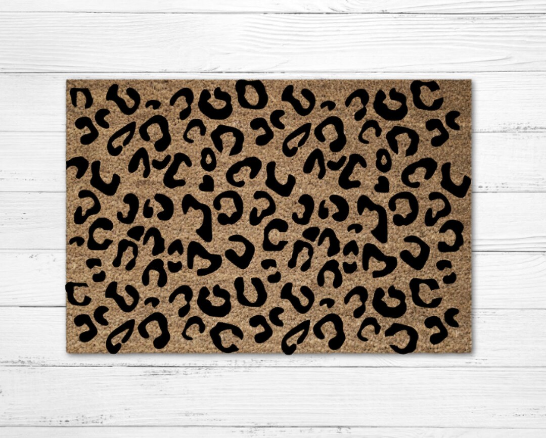 Leopard Print Doormat Rug, Custom Door Mat, Christmas Gift