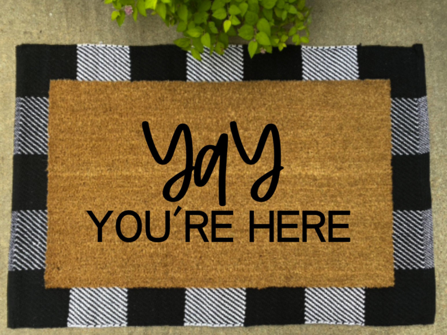 Yay You're Here Doormat Rug Custom Doormat Fall Door Etsy