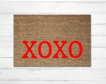 XOXO Doormat Rug, Valentine's Day Door Mat, Personalized Doormat, Love Doormat, Valentine's Gift, Valentine's Decor, Porch Decor