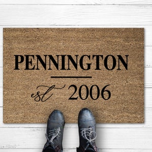 Custom Family Last Name Doormat Rug, Personalized Door Mat, Engagement Gift, Wedding Gift, Housewarming Gift, Porch Decor, Christmas Gift