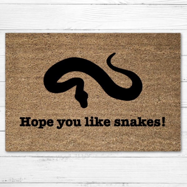 Hope You Like Snakes! Doormat Rug, Custom Welcome Mat, Personalized Doormat, AirBNB Decor, New Home Doormat, Desert Mat, Snake Lover Doormat
