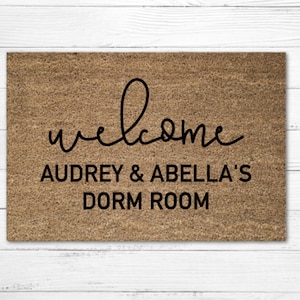 Welcome Custom Name Dorm Room Doormat Rug, Custom Mat, Personalized Door Mat, Dorm Decor, 18x30 Door Mat, Funny Gift, Sorority Gift, College