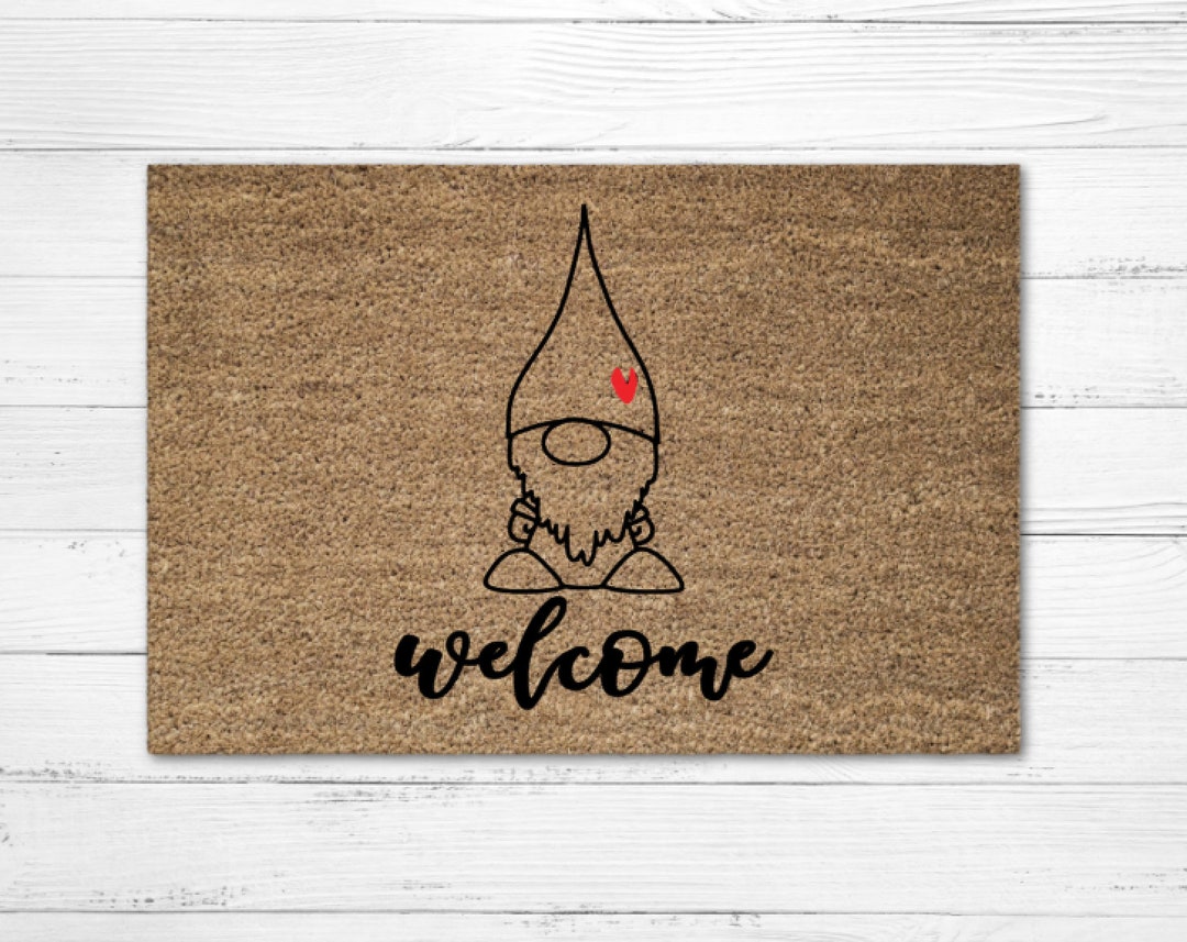 Gnome Doormat Rug, Funny Doormat, Custom Door Mat, Personalized