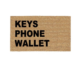 Keys Phone Wallet Doormat Rug, Funny Doormat, Custom Door Mat, Welcome Mat, Personalized, Porch Decor, Patio, Backyard, Gift